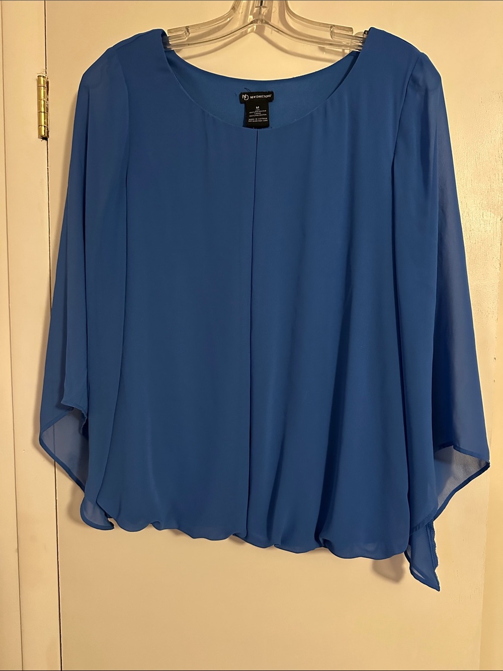 new directions Blue Chiffon Draped Tunic